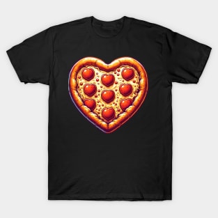 Pizza Lover Heart Shape T-Shirt